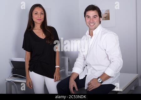 Architects photo session in their office Stock Photo