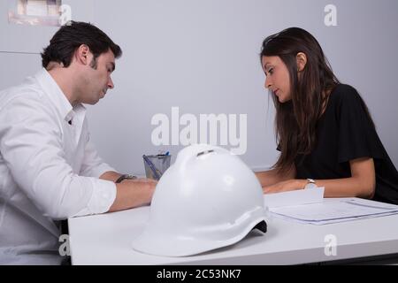 Architects photo session in their office Stock Photo
