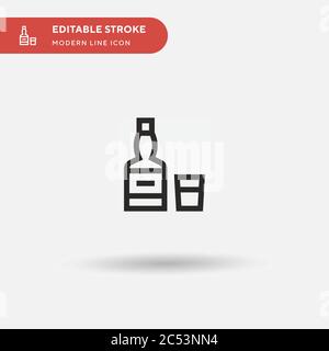 Whiskey Simple vector icon. Illustration symbol design template for web mobile UI element. Perfect color modern pictogram on editable stroke. Whiskey icons for your business project Stock Vector