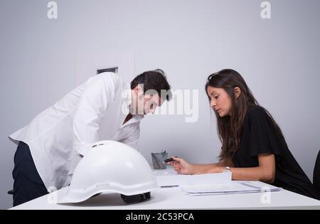 Architects photo session in their office Stock Photo
