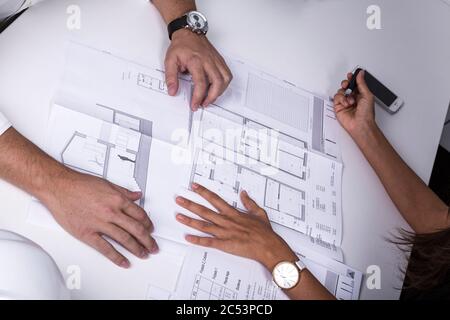 Architects photo session in their office Stock Photo