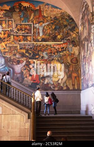 Diego Rivera mural, Palacio Nacional, Mexico city Stock Photo