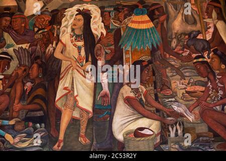 Diego Rivera mural, Palacio Nacional, Mexico city Stock Photo