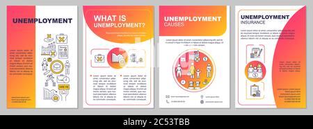 Unemployment issue brochure template Stock Vector