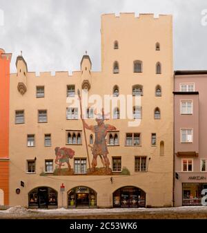 Regensburg, Upper Palatinate, Bavaria, Germany, The Goliathstrae is located in the medieval center of Regensburg, not far from the Danube. The street Stock Photo