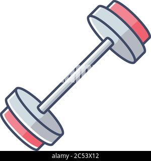 Barbell RGB color icon Stock Vector