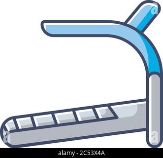 Treadmill RGB color icon Stock Vector