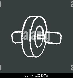 Ab roll chalk white icon on black background Stock Vector