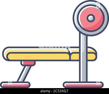 Weight bench RGB color icon Stock Vector