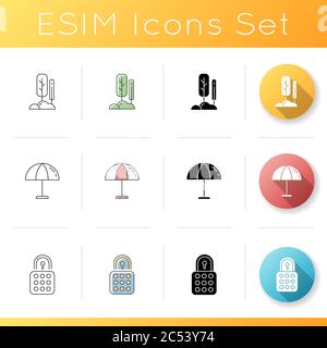 Community living icons set Stock Vector