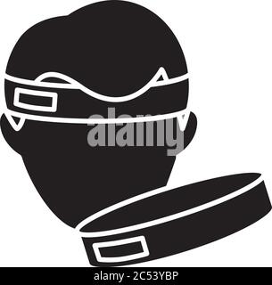 Workout headband black glyph icon Stock Vector