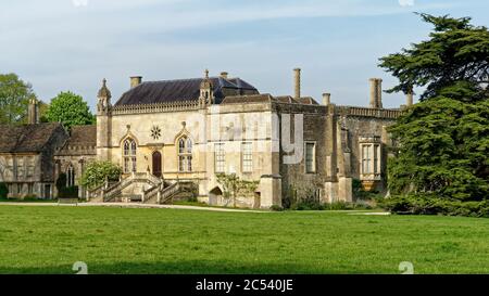 West front of Lacock Abbey, Wiltshire, UK  13th century grade I listed Augustinian Nunnery later country house Stock Photo