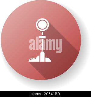 Sign post red flat design long shadow glyph icon Stock Vector