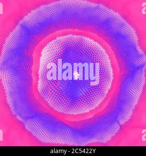 Abstract technology pattern with multiple dot particles. Colorful space burst background. Vector futuristic illustration. Digital galaxy illustration. Stock Vector