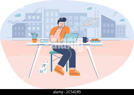 Business analyst semi flat vector illustration Stock Vector