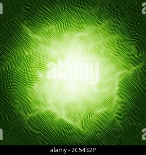 Abstract technology pattern with multiple dot particles. Colorful space burst background. Vector futuristic illustration. Digital galaxy illustration. Stock Vector