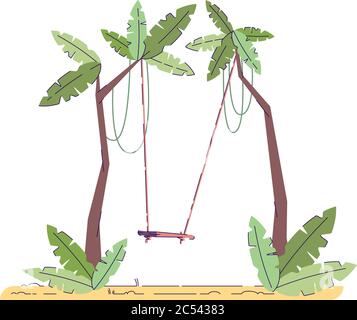 Jungle entertainment semi flat RGB color vector illustration Stock Vector