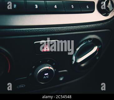 Car interrior background: Part of the car dashboard Stock Photo