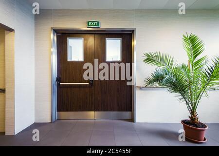 Modern interior with emergency exit in office or clinic Stock Photo