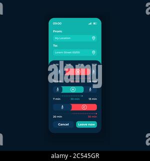 Bus traffic app smartphone interface vector template Stock Vector