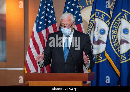 United States House Majority Leader Steny Hoyer (Democrat of Maryland), offers remarks during a news conference at the US Capitol, following a meeting at the White House in Washington, DC, Tuesday, June 30, 2020. Credit: Rod Lamkey/CNP | usage worldwide