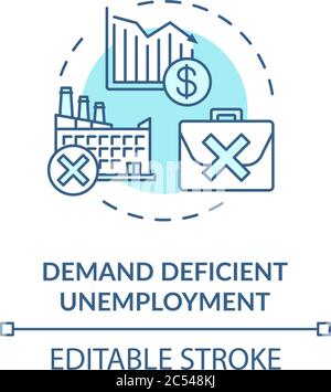Demand efficient unemployment turquoise concept icon Stock Vector