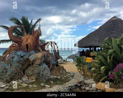 Restaurant at the beach in Trinidad Stock Photo