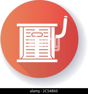 Industrial AC red flat design long shadow glyph icon Stock Vector