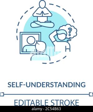 Self understanding turquoise concept icon Stock Vector