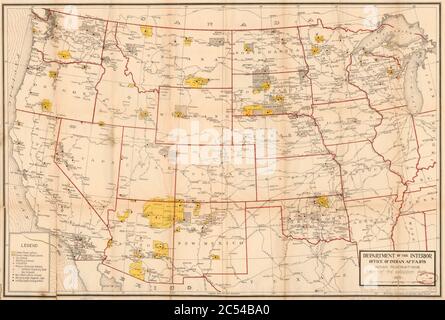 Indian Reservations west of the Mississippi River, 1923. This map ...