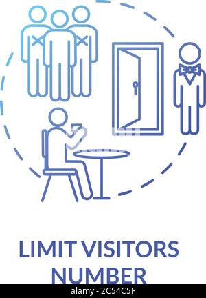 Limit visitors number concept icon Stock Vector