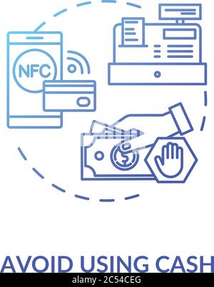 Avoid using cash concept icon Stock Vector