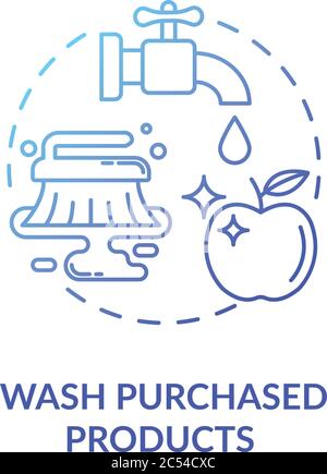Wash purchased products concept icon Stock Vector
