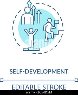 Self development turquoise concept icon Stock Vector