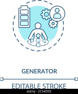 Generator turquoise concept icon Stock Vector