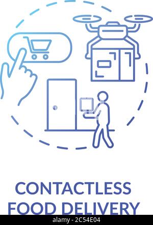 Contactless food delivery concept icon Stock Vector