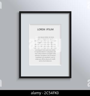 Realistic picture frame isolated on white background. Perfect for your presentations. Vector illustration Stock Vector