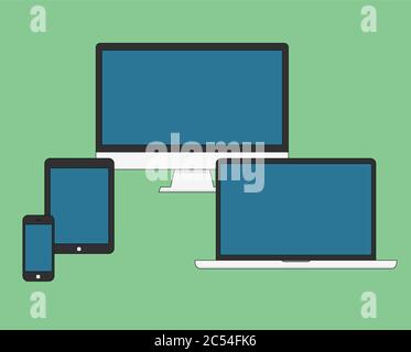 Electronic Device Flat Icons. eps 10 vector iilustration Stock Vector