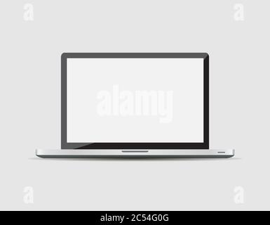 Modern glossy laptop isolated on white vector eps10 Stock Vector