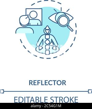 Reflector turquoise concept icon Stock Vector