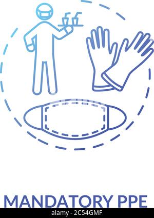 Mandatory PPE concept icon Stock Vector