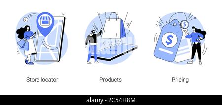 E-commerce website abstract concept vector illustrations. Stock Vector