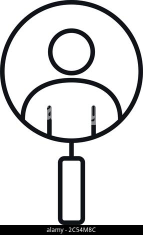 businessman magnifier resources business management developing successful line style icon vector illustration Stock Vector