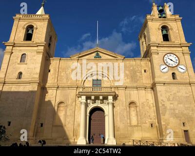 Catholic church in Valletta Stock Photo