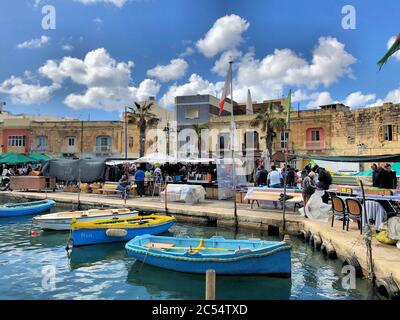 Popular fishing village in Malta Stock Photo