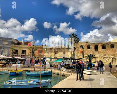 Popular fishing village in Malta Stock Photo