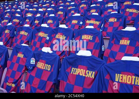 Barcelona, Spain. 30th June, 2020. Spanish La Liga soccer match FC