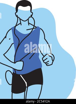 man avatar running design, Marathon athlete training and fitness theme Vector illustration Stock Vector