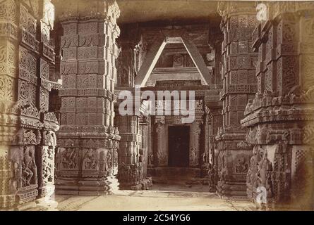 Interior of Jain Temple, Gwalior Fort. Stock Photo