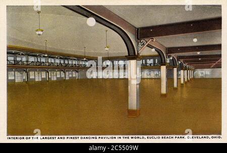 Interior of the Finest Dancing Pavilion in the World, Euclid Beach Park Stock Photo